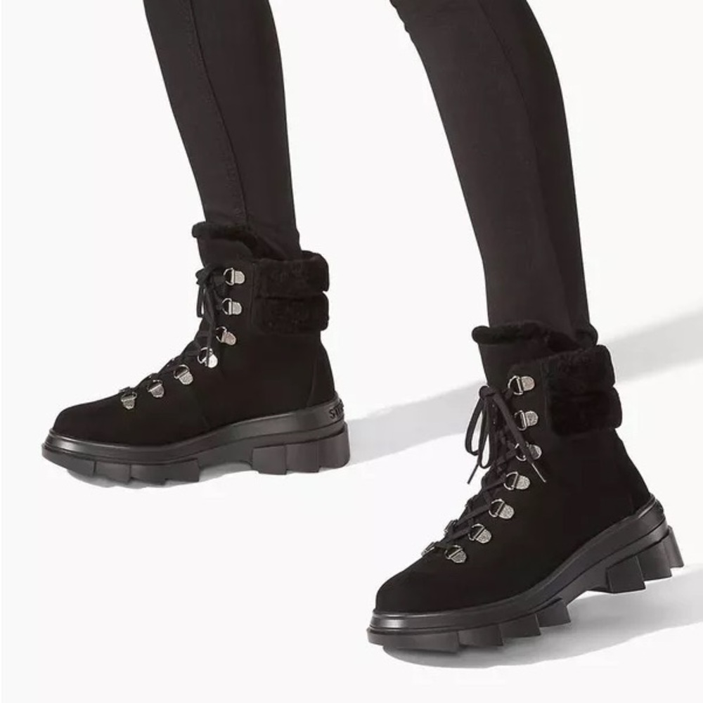 NWT STUART WEITZMAN NOHO HIKER SHEARLING LINED BOOTS